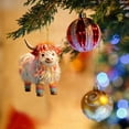 thumbnail image 6 of SDJMa Christmas Cow Ornament, Colorful Cute Cartoon Highland Cow Hanging Ornaments for Xmas Tree Car Backpack Home Holiday Party Decorations, Christmas Gift for Cow Lovers, 6 of 7