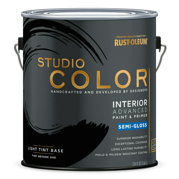 Light Base, Rust-Oleum Studio Color Advanced Paint + Primer Interior Eggshell, Gallon
