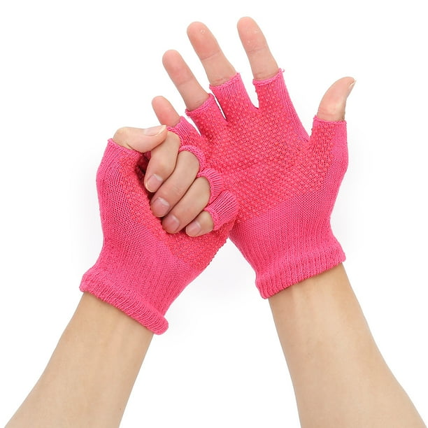 Guantes deportivos transpirables de medio dedo YUNYI BRAND Mujer Rosa 15*10*1cm/5,9*3,9*0,4 pulgadas