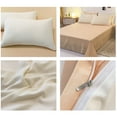 thumbnail image 3 of 4 Piece Queen Size Bedding Set with Comforter Cover Sheet Pillowcases, Soft Washed Polyester Reversible Design, Milk Tea Cheese Color for Modern Bedroom, 3 of 5
