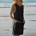 thumbnail image 4 of GILIGEGE Women's Summer Sleeveless Romper Casaul Beach Vacation Loose Shorts Jumpsuit Overalls Outfits 2025 with Pocket Linen Overalls for Women Fashionable Cotton and Linen Pocket Jumpsuit Shorts, 4 of 7