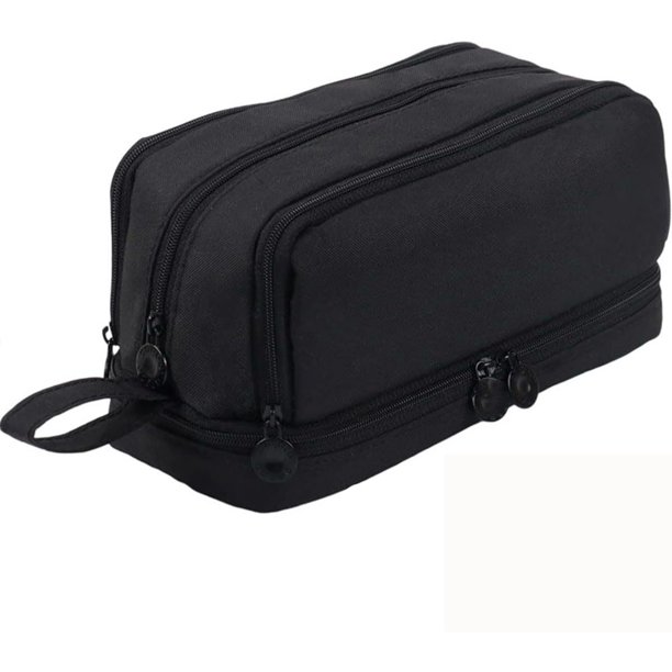 Estuche para lápices Dussdote - Estuche grande para lápices - Compartimento de almacenamiento con cremallera - Gran capacidad - Ideal para estudiantes, adultos, viajes y organización - Negro