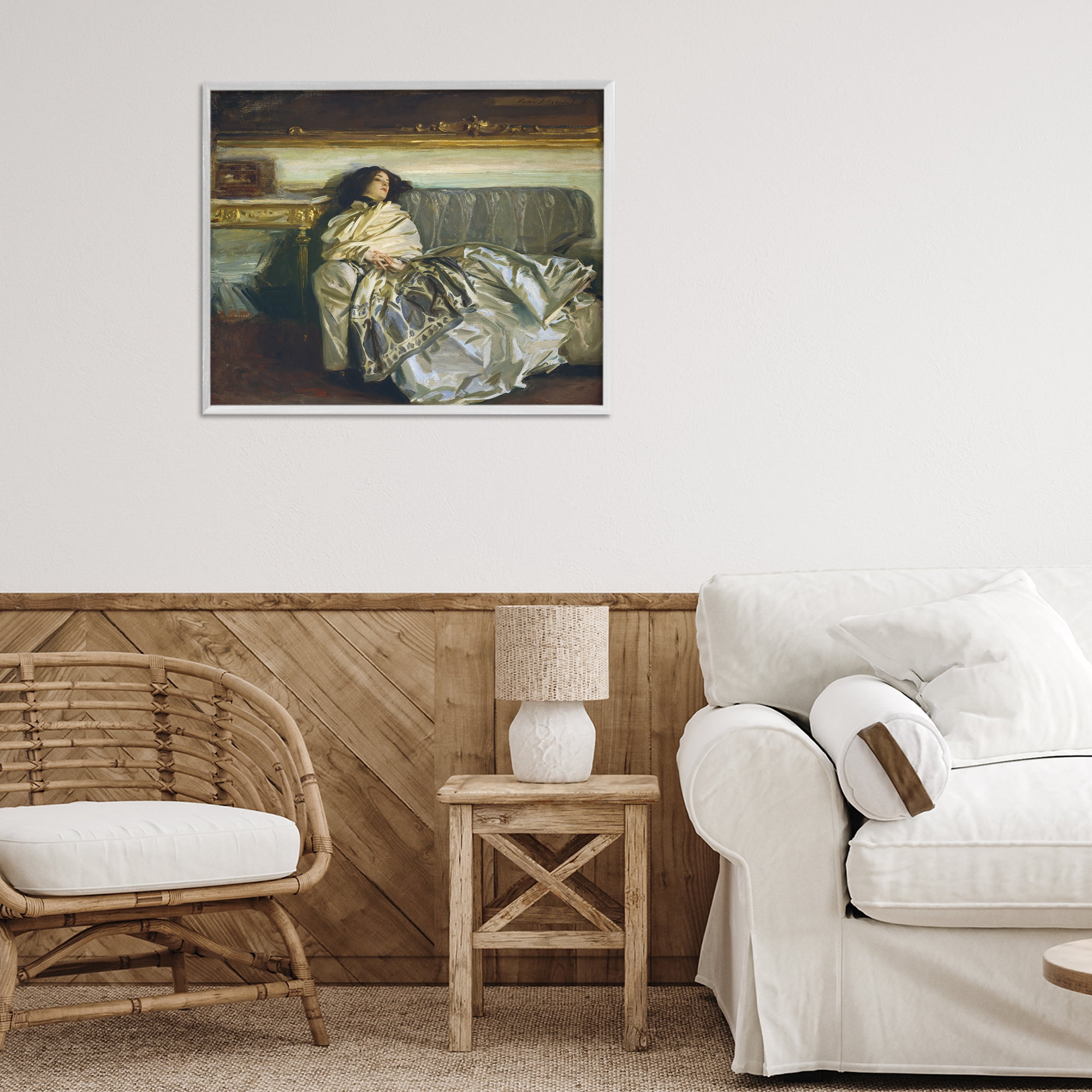 Stupell Industries Restful Woman Classic White Framed Giclee Art, design by Lil' Rue