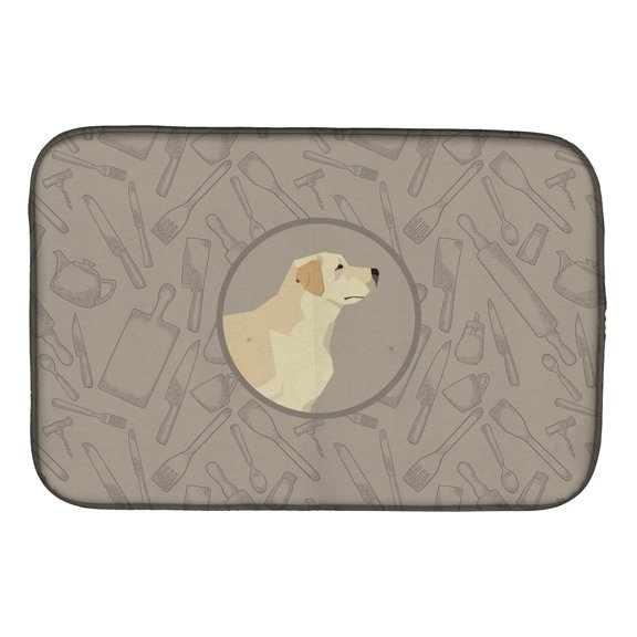 Caroline's Treasures Labrador Retriever In the Kitchen Dish Drying Mat