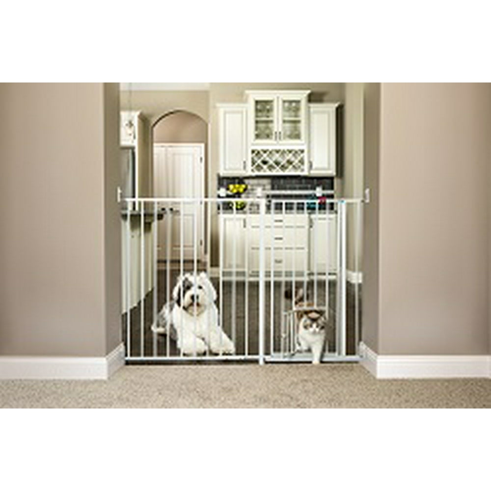 Carlson Maxi Walk Through Dog Gate, White, 59"L x 2"W x 38"H Walmart