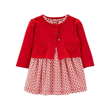 

Bomotoo Girls Sweet Autumn Outfits Ruffled Swing Cardigan + Dresses Princess Cute Short Sleeve 2Pcs Outfit Suit Red 18M/80cm