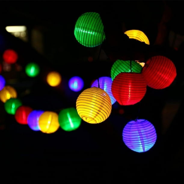 Guirnalda de luces LED solares, farol con 20 bombillas LED, 5 m de longitud, múltiples modos de iluminación para el hogar y el jardín.