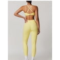 thumbnail image 2 of Conjuntos de entrenamiento for mujer, sujetador deportivo de 2 piezas, camiseta sin mangas, leggings de cintura alta, ropa deportiva for gimnasio y yoga, top de entrenamiento for mujer, 2 of 6