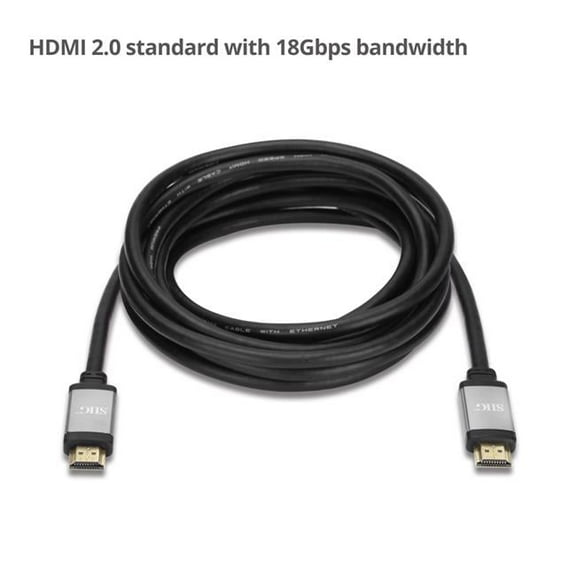 16 ft. 4K High Speed HDMI Bandwidth Cable, Black & Grey