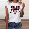thumbnail image 2 of Jsaierl Women's Valentines Day Shirts Plus Size Love Heart Graphic Tees Work Short Sleeve Blouse Round Neck Holiday T-shirt Tops Spring Clothes for Women, 2 of 5