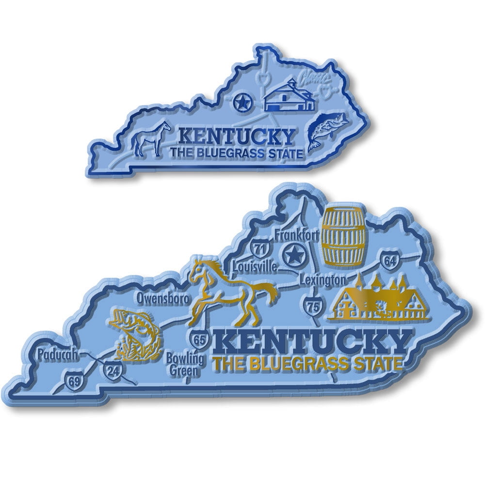 FRIDGE MAGNET travel souvenir Greetings from Kentucky Map 
