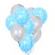 thumbnail image 1 of Juego de 10 globos de látex navideños de 12 pulgadas con estampado de copos de nieve de colores, para decorar fiestas navideñas y fiestas en casa (5 plateados y 5 azules)., 1 of 7