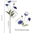 thumbnail image 2 of Flores artificiales DODXIAOBEUL, seda de amapola, 9 unidades, azul y blanco, 2 of 9