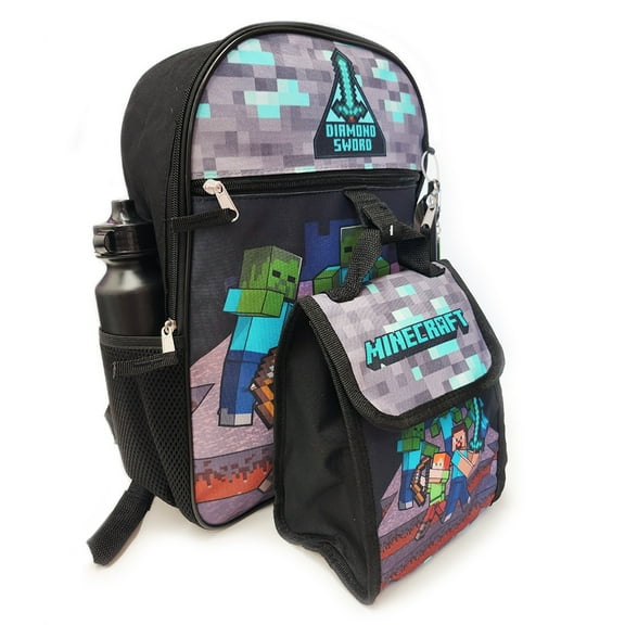 Backpack - Minecraft - Diamond Sword 16" 6 Piece Set