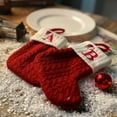 thumbnail image 3 of Baywell 7-inch Monogram Embroidered Initial Cable Knit Red Christmas Holiday Stocking, 3 of 9