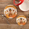 Wellsay 2PCS Thanksgiving Turkey Pumpkin Trivets Pot Holders Set and