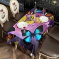 thumbnail image 2 of Purple Yellow Blue Butterfly Pattern Rectangle Tablecloth 60"x102",Waterproof Polyester Rectangle Table Cloth, Wipeable Spillproof Polyester Tablecloth for Dining, Camping, Indoor and Outdoor, 2 of 6