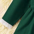 thumbnail image 5 of hotojiny Girl Long Sleeve Dress Lace Trim Collared Fall Clothes Knee Length Flowy A-Line Corduroy Dresses Children Clothes(Army Green,2-3 Years), 5 of 9