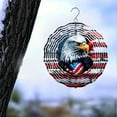 thumbnail image 3 of HELLOYOUNG 10inch  Yard Ornaments 3D Kinetic Spinner Patriotic Flag Wind Spinner Gift Sturdy Construction with Eagle   Outdoor Home Gardeners Perfect for Garden Art, 3 of 20