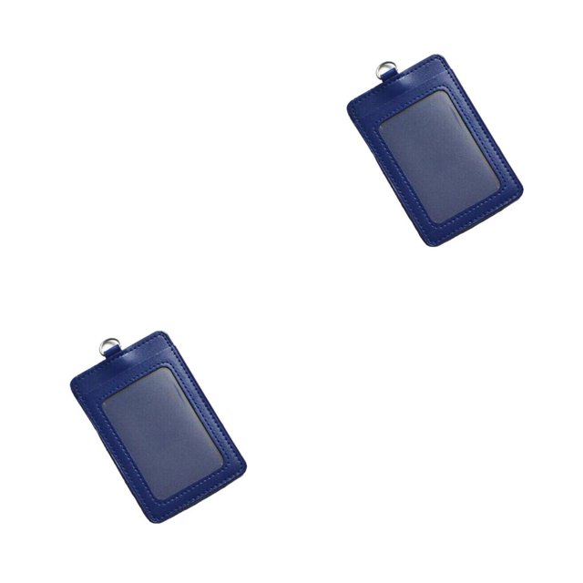 Tholdsy 10 piezas Portatarjetas de identificación Suministros de cuero Carcasa protectora Tarjetas de autobús Manga Mujeres Estudiantes Vertical/Azul Oscuro 2piezas