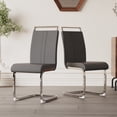 thumbnail image 6 of Modern Dining Chairs,PU Faux Leather High Back Upholstered Side Chair with C-shaped Tube plating Metal Legs for Dining Room Kitchen Vanity Patio Club Guest Office Chair (Set of 4) (Grey+PU Leather), 6 of 9