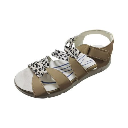 

Sandals for Women Sale Clearance Lightweight Slip On Wedge Heel Summer Sandals Holiday Strappy Shoe with Memory Foam Insole US Size 3-7.5