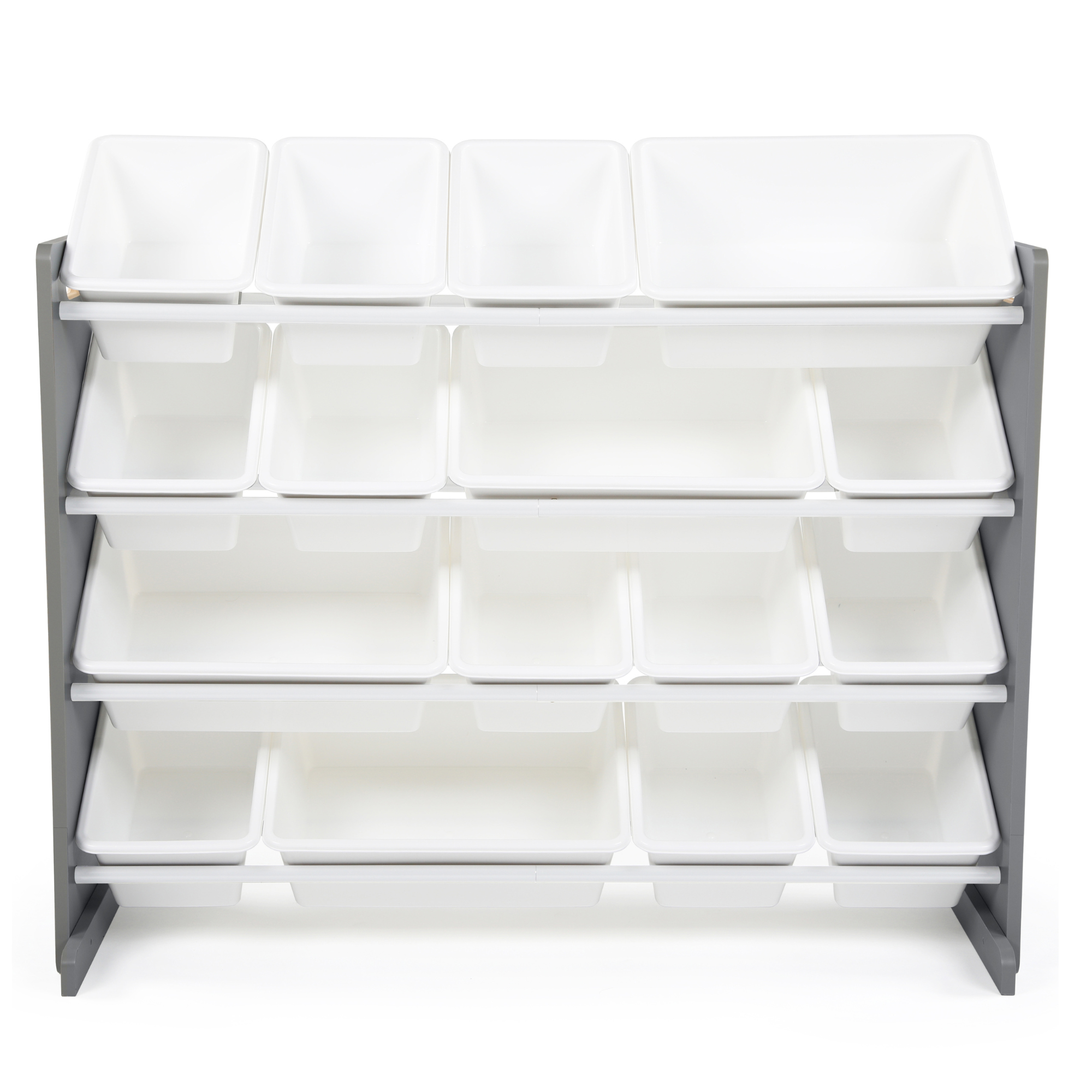 Humble Crew Toy Storage Organizer with 16 Bins, Grey and White photo 1