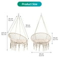 thumbnail image 5 of Hammock Chair, Handmade Knitted Hanging Chair with Medium Cushion, Hanging Cotton Rope Hammock Swing Chair for Indoor/Outdoor Home Bedroom, Yard, Patio, 5 of 7