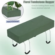 Headstone Flower Saddle,12 inch Graves Saddles for Headstones,Topboutique Wire Rustproof Galvanized Tombstone Saddle with Floral Foam for Grave Headstone Cemetery Floral Arrangements Decor, 1 Pcs