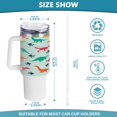 thumbnail image 3 of SKYSONIC 40 oz Cute Colorful Dinosaur Tumbler with Handle and Straw Lid, Insulated Cup Reusable Stainless Steel Water Bottle Travel Mug, 3 of 7