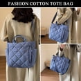 thumbnail image 2 of LHSHID Quilted Tote Bag Soft Trendy Puffer Tote Bag Light Winter Down Padding Designer Crossbody Bag Shoulder Handbags, 2 of 7