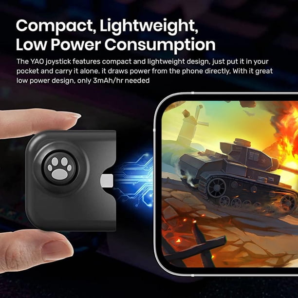 Controlador de juegos móvil Gamepad con puerto de carga para iPhone iPad Black