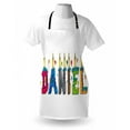 thumbnail image 3 of Daniel Apron Grooving Cheerful Male Name with Happy Occasion Birthday Theme Bite Marked Cake, Unisex Kitchen Bib Apron with Adjustable Neck for Cooking Baking Gardening, Multicolor, by Ambesonne, 3 of 3
