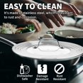 thumbnail image 3 of Sterline Universal Lids Set with Tempered Glass Top - Fits 5-12 Inch Pots, Pan, and Skillets - Set of 2, Large and Small, Stainless Steel Replacement Pot Lid for Kitchen Organizing, Spa, 3 of 6