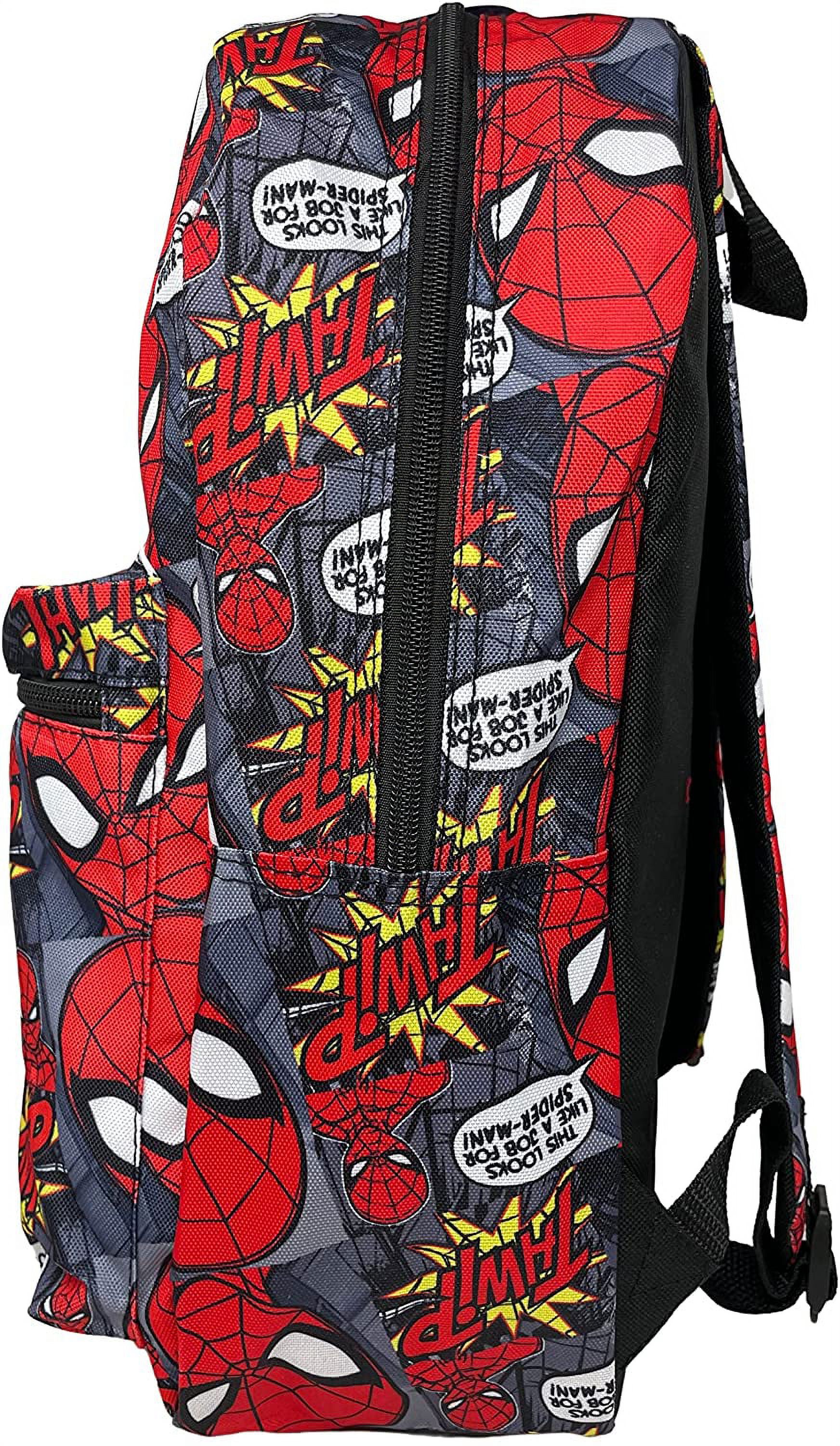 Spider-Man Boys Marvel Backpack 16" Superhero All-over Print w/ Front Pocket