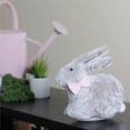 thumbnail image 3 of Northlight 8" Plush Rabbit with Bow Tie Easter Decoration - Gray/Pink, 3 of 3