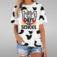 thumbnail image 2 of QQAMB 101 Days of School Shirt for Women Dalmatian Dog Print Short Sleeve Crewneck T-shirt School Days Tee Tops White 2XL, 2 of 5