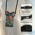 thumbnail image 5 of SEANATIVE Men Women Cross Body Phone Purse Neoprene Mobile Phone Bag with Adjustable Strap Lightweight Mini Smartphone Purse Travel Essentials for Phone, Keys, Small Wallet, Mushroom Leaf Flower, 5 of 7