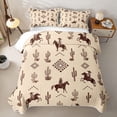 thumbnail image 2 of Homewish Bohemian Western Cowboy Twin Quilt Set,Desert Plant Cactus Twin Coverlet Set,2 Pieces, 2 of 7