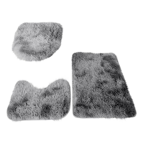 PEIBang 3 Pcs Bath Rugs Set,Bath Rug U-Shaped Contour Mat and Toilet Seat Cover,Non-Slip Bathroom Rugs for Toilet,Bathroom,Bathtub