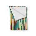 thumbnail image 2 of Retro Soft Flannel Fleece Blanket, Grunge Stripes Pattern with Colorful Composition with Traditional Halftone Background, Cozy Plush for Indoor and Outdoor Use, 50" x 70", Multicolor, by Ambesonne, 2 of 5