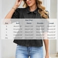 thumbnail image 3 of Karymi Womens Summer Tops Denim Peplum Blouse, Collar Short Sleeve Button-Down Shirt, Puff Sleeve Ruffled Hem Babydoll Top T Shirts for Women, 3 of 8