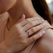 Everly Womens Created Ruby Sterling Silver Ring