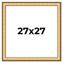 27x27 Frame Gold Plein Aire Solid Wood Picture Frame Width 2 Inches | Interior Frame Depth 0.5