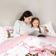thumbnail image 4 of Erosebridal Initial Alphabet B Queen Comforter Set,Princess Bowknot Wild Cheetah Pattern Bedding Comforter Set For Bowtie Girls, Reversible 3pcs, 4 of 7
