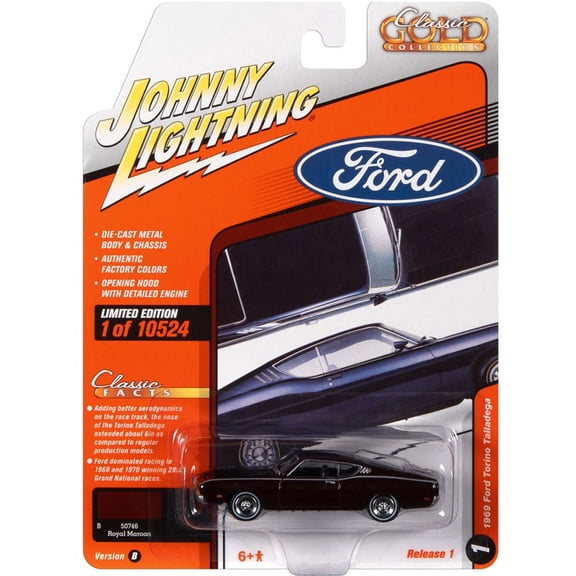 Johnny Lightning Classic Gold Collection 1969 Ford Torino Talladega Diecast Car (Version B)