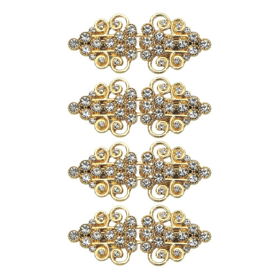 4 Pack Vintage Sweater Clips, Cape Cloak Clasp Retro Cardigan Clips Shawl Clips Dress Shirt Brooch Clip(Gold)