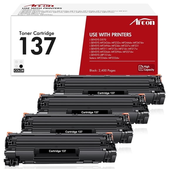 137 Toner Cartridge for Canon 137 CRG137 ImageCLASS MF230 MF242dw MF244dw MF232dw MF236n MF247dw MF229dw D570 Satera MF224dw Printer(Black,4-Pack)