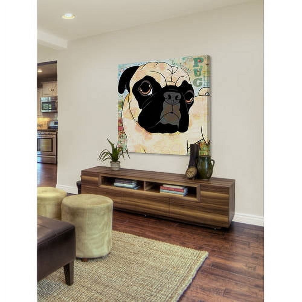 Marmont Hill "Pug Mug II" by Stephanie Gerace Painting Print on Wrapped Canvas