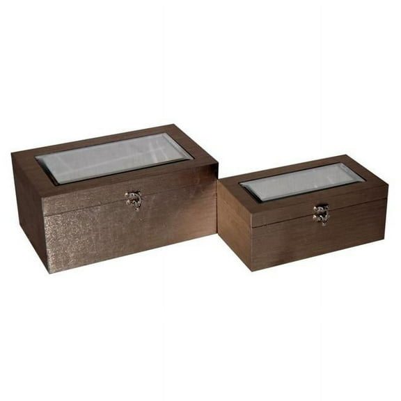 Fidela Set of 2 Soft Gold Vinyl Boxes